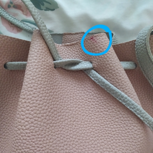 Pink Grey Bucket Crossbody Shoulder Purse Bag - Picture 5 of 5